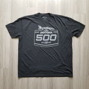 NASCAR T-Shirt Men's 3XL Charcoal Gray Daytona 500 2025 Graphic Tee Short-Sleeve
